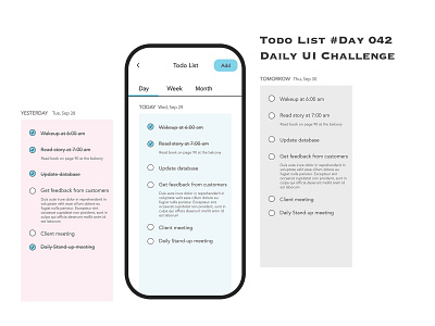 Day 042 - Todo list - Daily UI Design Challenge challenge mobile todolist uidesign ux