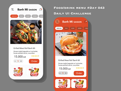 Day 043 - Food Menu - Daily UI Design Challenge challenge food menu mobile uidesign ux