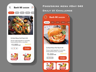 Day 043 - Food Menu - Daily UI Design Challenge