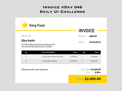 Day 046 - Invoice - Daily UI Design Challenge