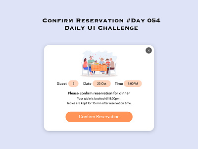 Day 054 - Confirm Reservation - Daily UI Design Challenge challenge confirm reservation uidesign ux