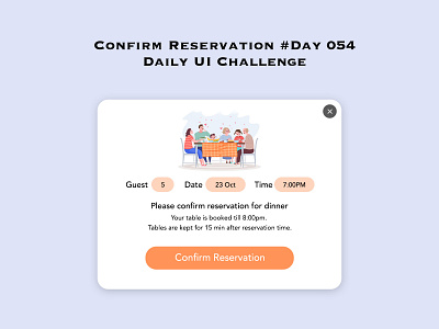 Day 054 - Confirm Reservation - Daily UI Design Challenge