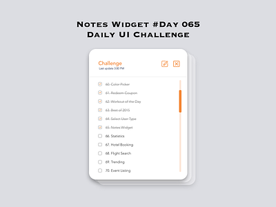 Day 065 - Notes Widget - Daily UI Design Challenge