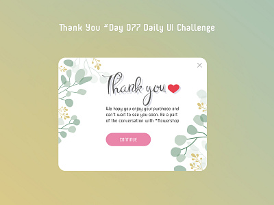 Day 077 - Thank You - Daily UI challenge challenge thank you uidesign ux