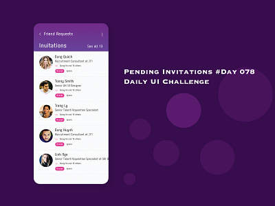 Day 078 - Pending Invitations - Daily UI challenge challenge mobile pending invitation uidesign ux