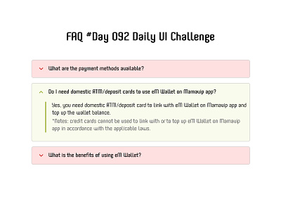 Day 092 - FAQ - Daily UI challenge challenge faq uidesign ux