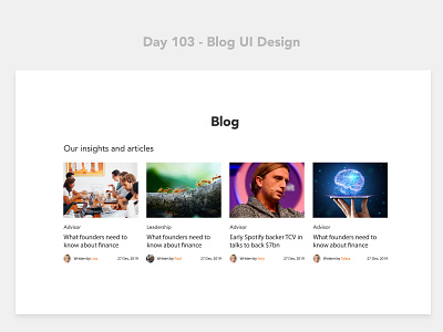 Day 103 - Blog UI Design