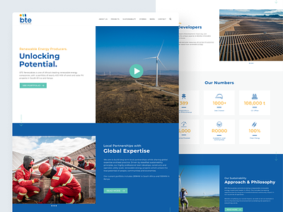 BTE Renewables Website design ui ux website