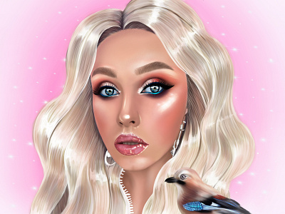 Portrait of a girl with bright makeup illustration illustration art makeup makeup artist portrait portrait art portrait illustration иллюстратор