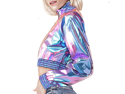 Fashion illustration, girl in galoxie jacket clothes clothing design fashion fashion brand fashion design fashion illustration