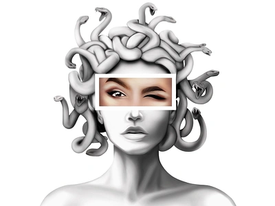 medusa gorgon design illustration illustration art portrait portrait illustration poster print printing