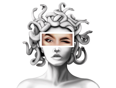 medusa gorgon design illustration illustration art portrait portrait illustration poster print printing