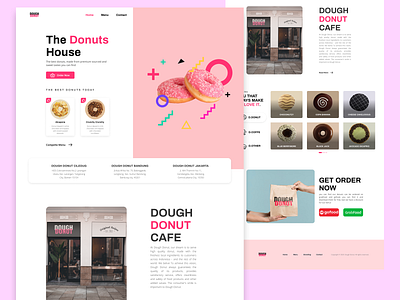 Dough Donut branding cafe design donut dough flat graphic design illustration logo pink restaurant ui ux web web developer website website design