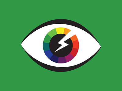 Chroma Surge Logo bolt branding eye flat identity lightning logo logomark rainbow