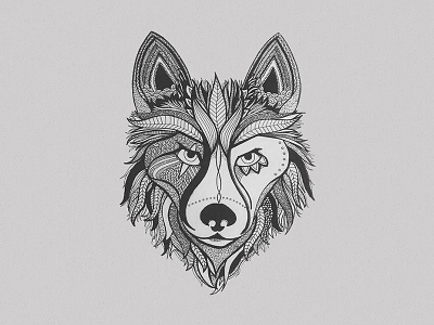 The Wolf You Feed hand drawn illustration wolf