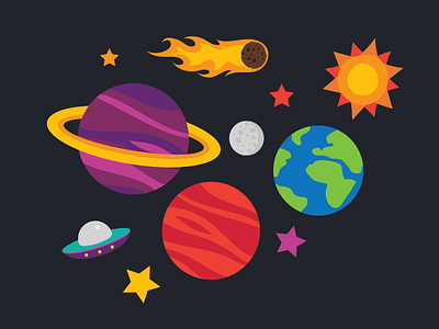 Space flat illustration space