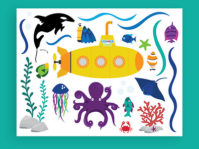 Underwater Explorer Sticker Illustrations