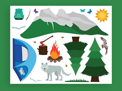Camping Explorer Sticker Illustrations