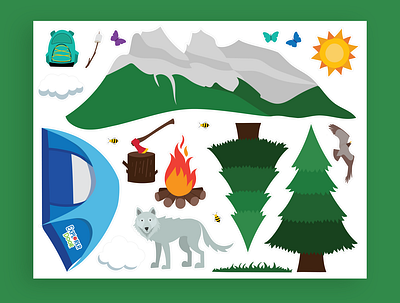 Camping Explorer Sticker Illustrations