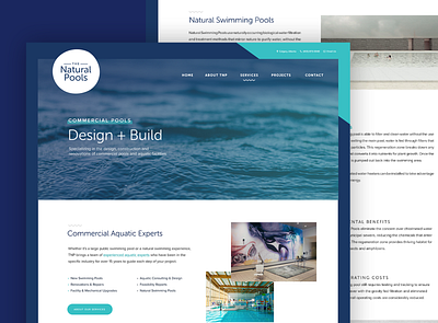 Website design for Pool Builder flat homepage web webdesign website website design