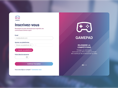 GAMEPAD - Sign up #DailyUI001