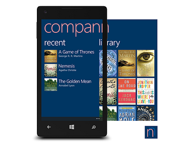 Compann - book companion app concept app book companion ui windows phone