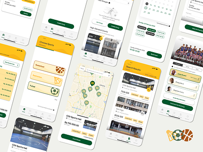 Sanuraga - Sports Court Reservation App app design mobile rent sports ui