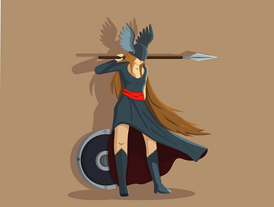 Valkyrie fanesi girl illustration legends valhalla valkyrie vector vikings warrior