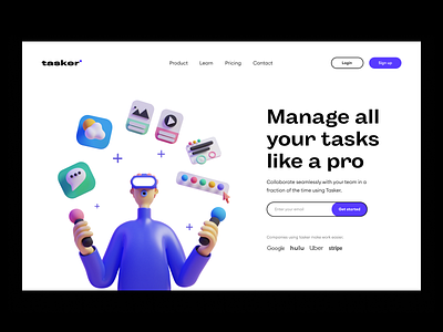 Tasker Landing Page Design