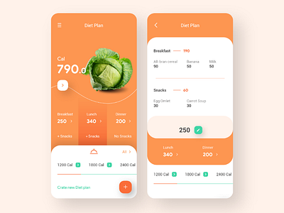 Diet plan UI