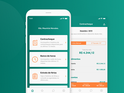 App for employees and HR | CONEXÃO OTÁVIO LAGE app brasil colors design dev figma finances finança flat graphic minimal rh typography ui ux web