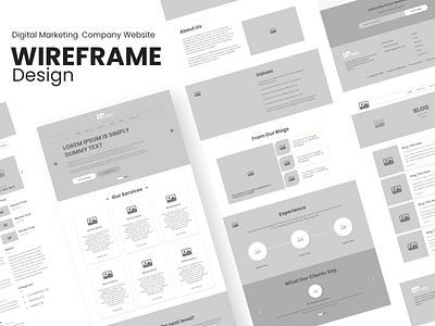 Digital Marketing Company Wireframe Design.