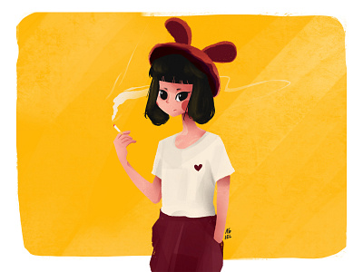Smokes and Cigarettes art character design character illustration digital painting girl illustration procreate