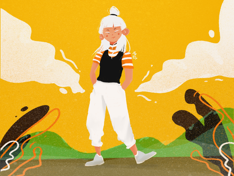 Walking around procreate illustration character design art