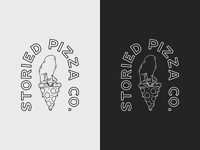 Storied Pizza Co. badge badge design badge logo badgelockup branding hand illustration illustration pizza pizza logo type