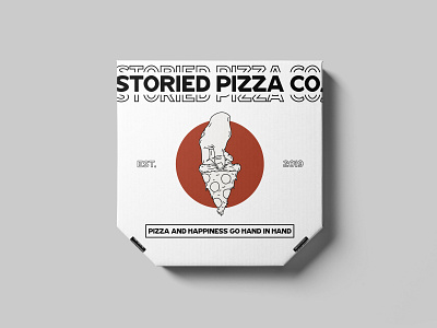 Storied Pizza Co. // Pizza Box Mockup brand design branding illustration mockup pizza pizza box pizza logo pizza mockup pizza shop type