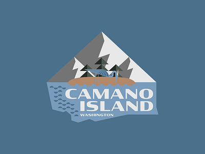 Camano Island adobe illustrator ai blue heron camano island geometric island mountain mountains state state outline washington washington state