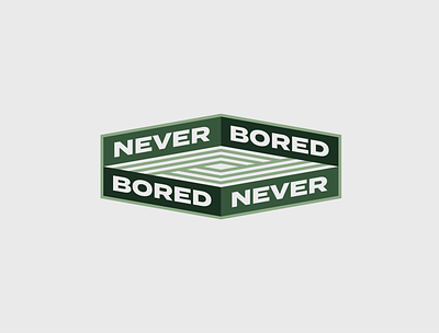 Never Bored bored geometric design geometric illustration nebraskadesigner never bored patch patch design sticker sticker design typedesign