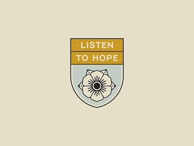 Listen To Hope badge badge design badge logo floral flower flower logo hope listen nebraskadesigner patch patch design retro shield sticker sticker design