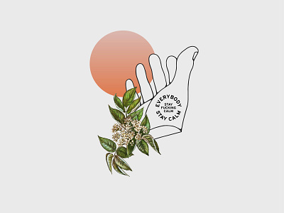 Everybody Stay Calm art print calm covid covid19 flower gradient greenery hand hand drawn hope illustration mask michael scott nebraskadesigner pandemic quote quotes stay calm the office
