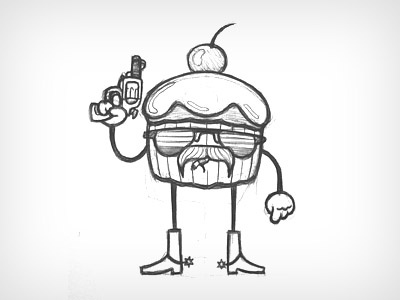 Copcake Scribble characterdesign illustration pencil scribble sketch