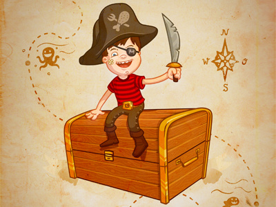 Marvin the Pirate digital painting drawing illustration pirate