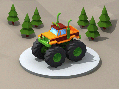 Mini Mothertrucking Monstertruck 3d animation cg lowpoly monstertruck truck
