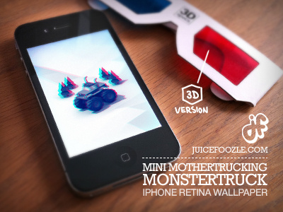 Mini Mothertrucking Monstertruck IN REAL 3D  iPhone Wallpaper