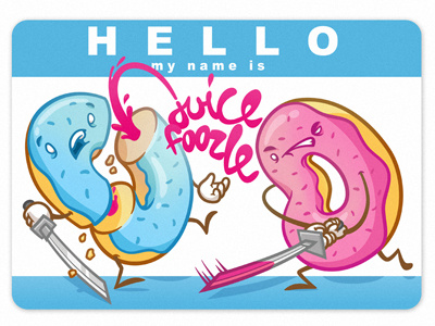 Hello my name is...enough talkin let's fight - samurai donuts character characterdesign illustration sticker vector