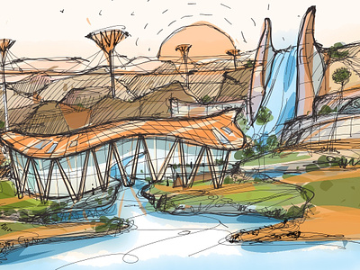 Dubai Dream architecture art concept design digital dubai illustration procreate sketch sustainability