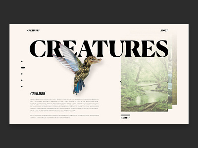 Concept UI | Creatures | @Crolibrí branding clean design flat identity illustrator minimal photo manipulation type typography ui ux web website