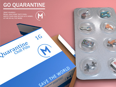 Quarantine Pills 3d box box design graphic medicine pandemic pills quarantine