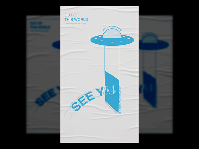 Out of this world cian cover design poster typography ufo