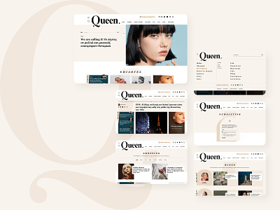 Queen - Women's portal redesign beauty design fashion interaction magazine news ui ux web website